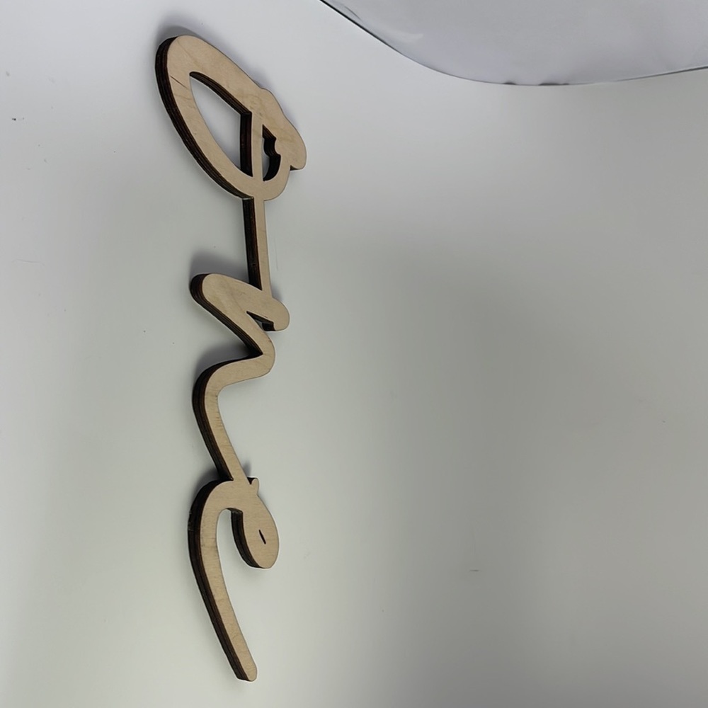 Laser Wood Sign “One” - Picture 8 of 9